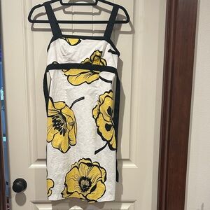 Vintage B Darlin Dress with Yellow Floral and Black Accents
